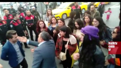 Polisten kadınlara: Normal vatandaş geçiyor oradan geçiş yok