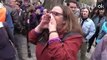 Protestas contra los miembros de Ciudadanos durante la manifestación del 8M