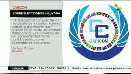 Caricom expresa su preocupación por elecciones en Guyana