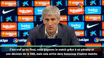 27e j. - Selon Setién, le Barca a mérité la victoire, pénalty ou pas