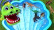 Aprende los colores con animales salvajes y dinosaurios Jurásicos en agua Juguetes para niños