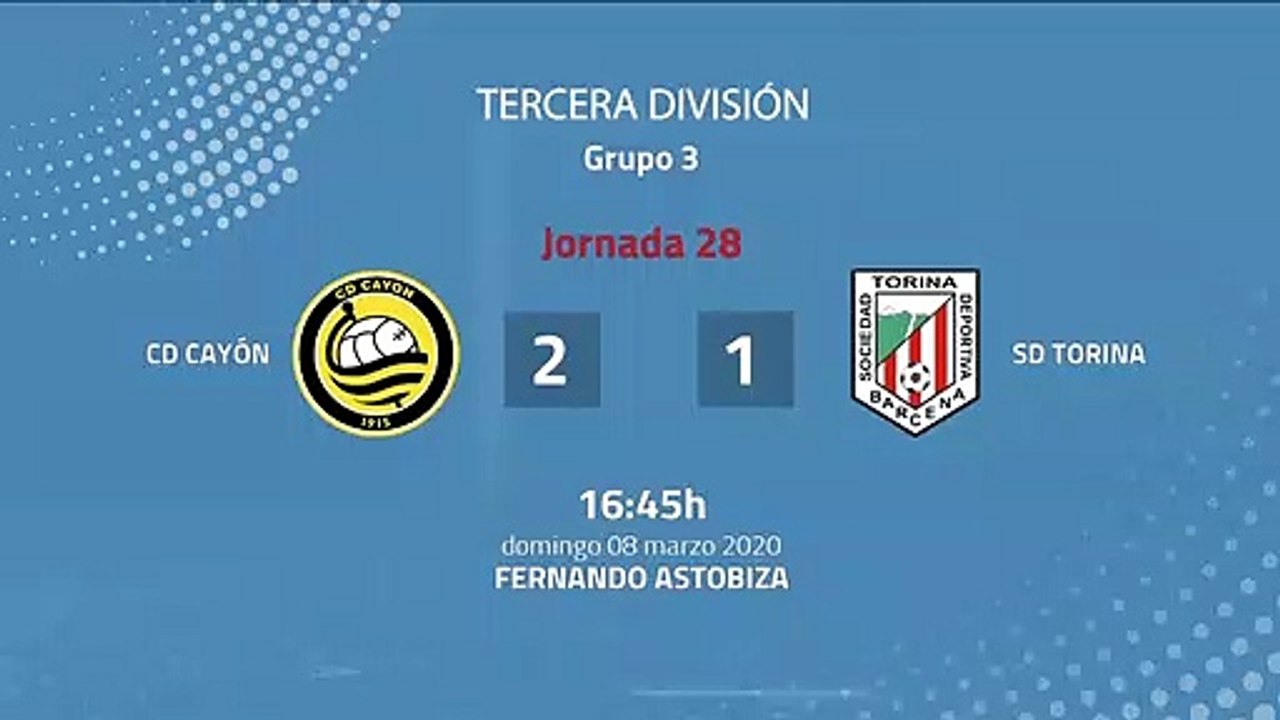 Resumen partido entre CD Cayón y SD Torina Jornada 28 Tercera División