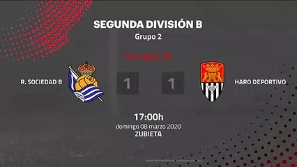 Resumen partido entre R. Sociedad B y Haro Deportivo Jornada 28 Segunda División B
