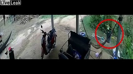 Il sauve son fils tombé dans la poubelle remplie d'eau !