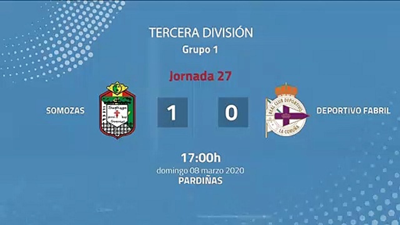 Resumen partido entre Somozas y Deportivo Fabril Jornada 27 Tercera División