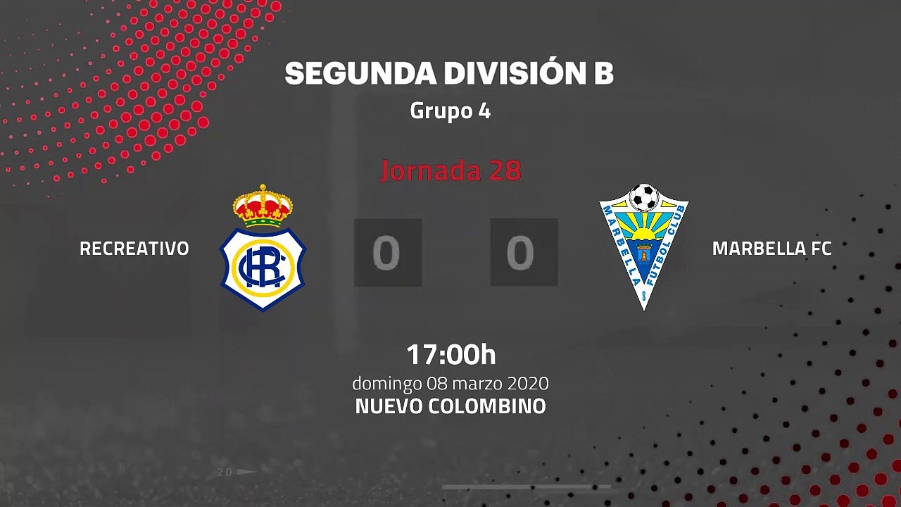 Resumen partido entre Recreativo y Marbella FC Jornada 28 Segunda División B
