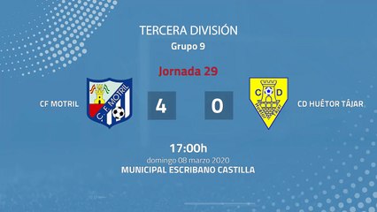 Resumen partido entre CF Motril y CD Huétor Tájar Jornada 29 Tercera División