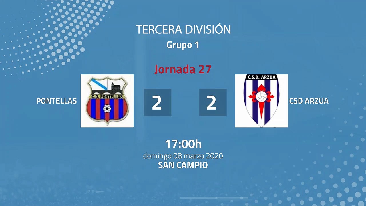 Resumen partido entre Pontellas y CSD Arzua Jornada 27 Tercera División