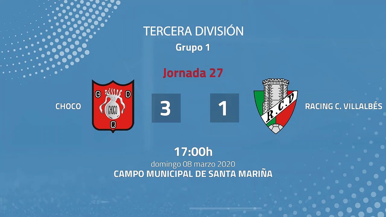 Resumen partido entre Choco y Racing C. Villalbés Jornada 27 Tercera División