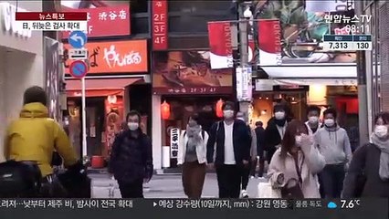 日, 확진자 증가…검사건수는 한국에 비해 저조