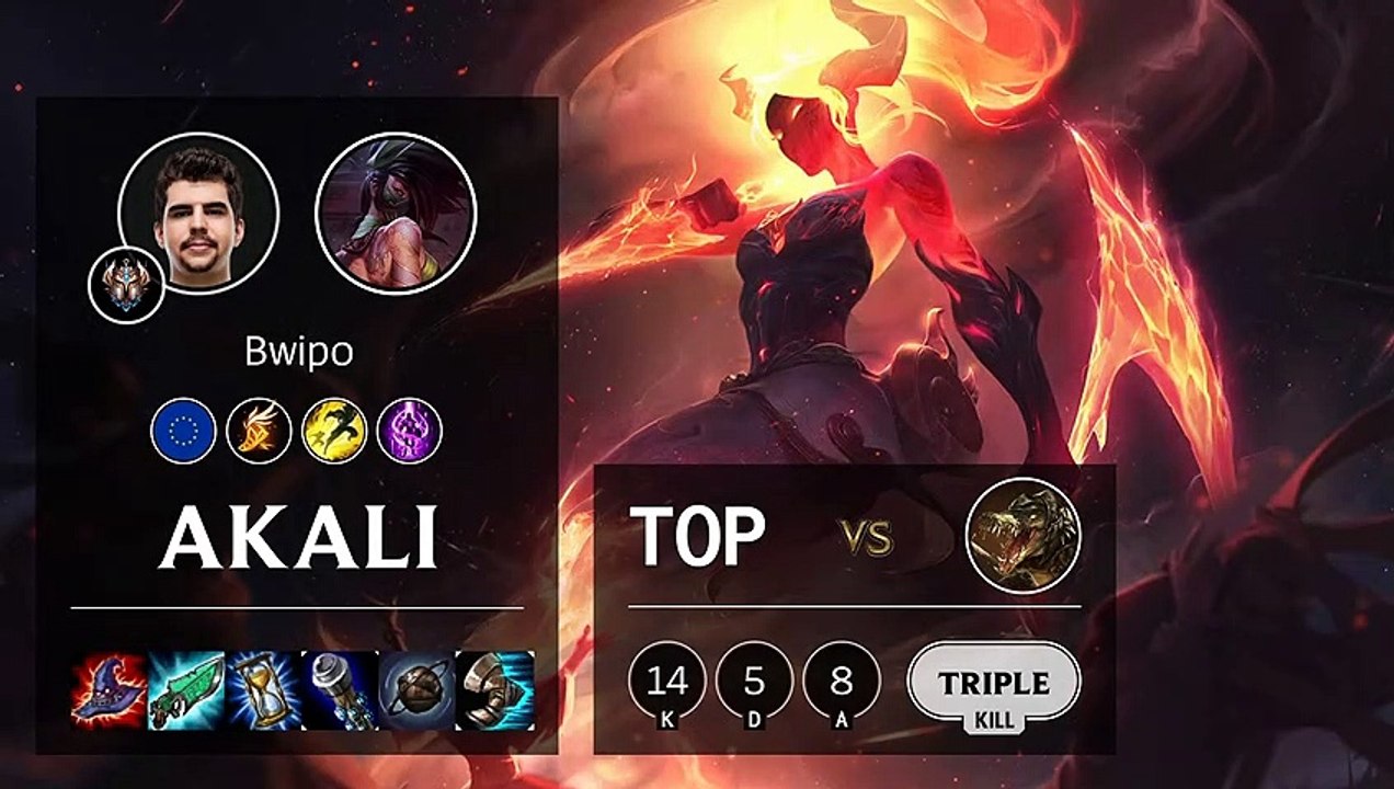 Akali Top vs Renekton - EUW Challenger Patch 10.5