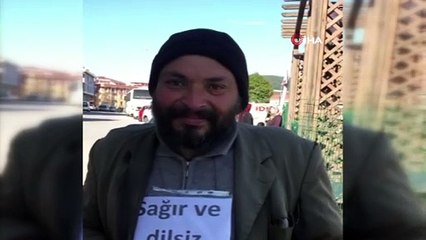 Sağır ve dilsiz dilencinin dili zabıtayı görünce açıldı