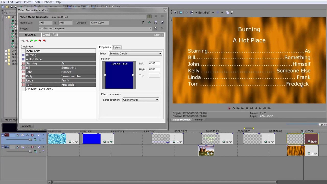 Vegas Pro 49 Credit Rolls