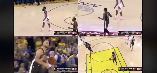 À une main et du milieu de terrain ? Aucun problème pour Steph Curry. 4 angles pour mieux apprécier. 