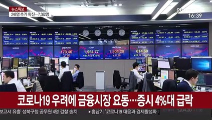 코로나19 우려에 금융시장 요동…증시 4%대 급락