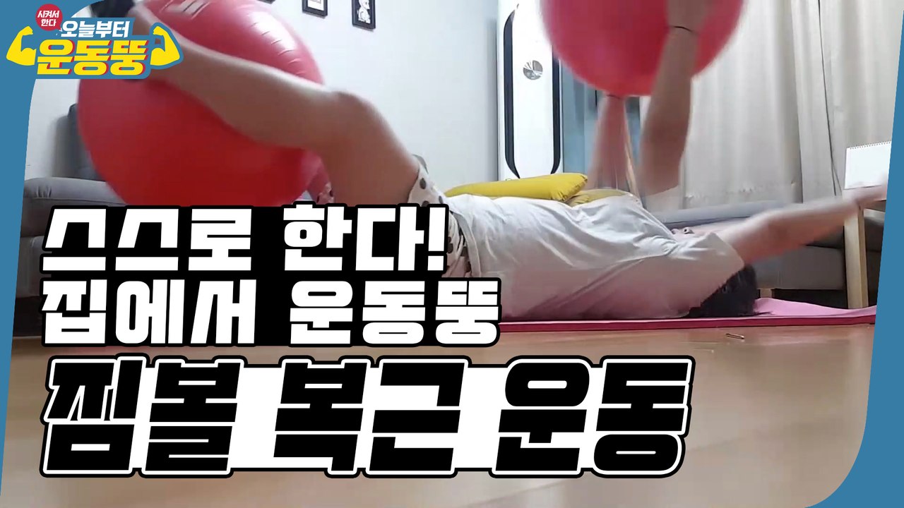 집에서 짐볼 복근 운동‍♀️[스스로 한다! 집에서 운동뚱] 2화