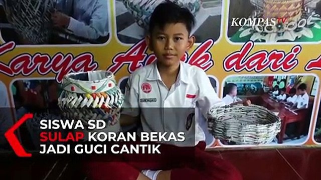 Siswa SD Sulap Koran Bekas jadi Guci Cantik