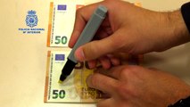 Policía avisa de que rotulador detector billetes falsos no siempre es efectivo