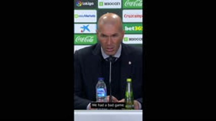 Betis defeat worst performance by Real this season - Zidane