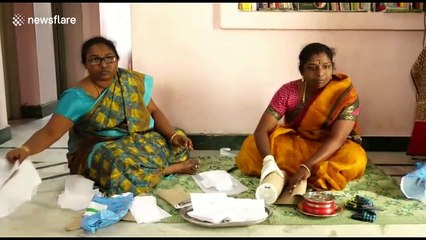 Indian woman makes biodegradable sanitary pads for underprivileged women