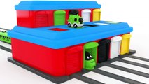 Colores para los niños para aprender con tren transportador de juguete preescolar