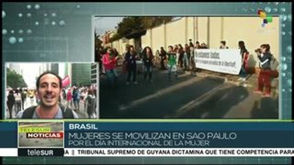 Brasileñas marchan el 8-M contra políticas del pdte. Jair Bolsonaro