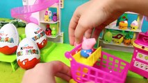❤ PEPPA PIG ❤ George se lleva un montón de huevos kinder  Vídeos de juguetes español
