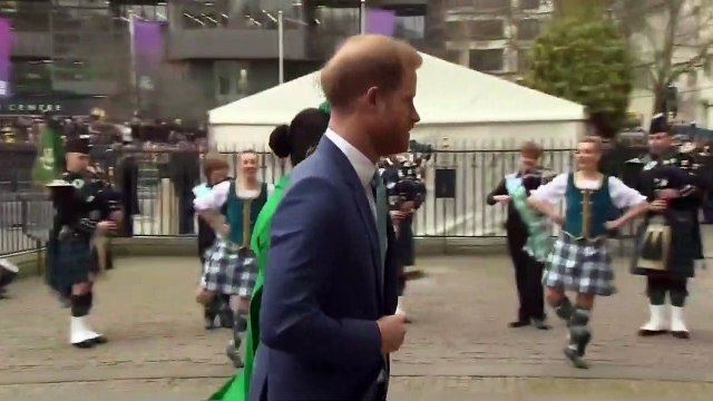 Los duques de Sussex llegan al servicio religioso con motivo del día de la Commonwealth