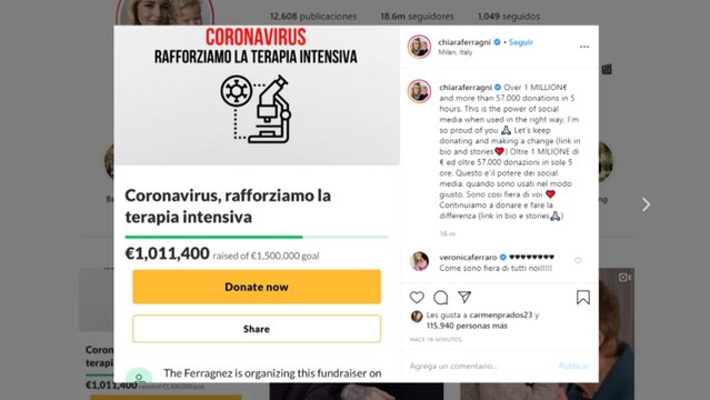 Los famosos italianos unen fuerzas para luchar contra el coronavirus