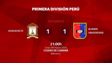 Resumen partido entre Ayacucho FC y Alianza Universidad Jornada 6 Perú - Liga 1 Apertura