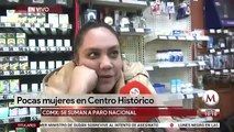 En paro nacional, son pocas las mujeres trabajando