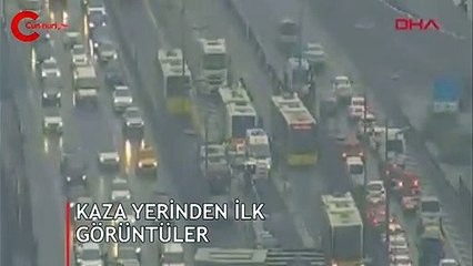 İki metrobüs çarpıştı! Kaza yerinden ilk görüntüler