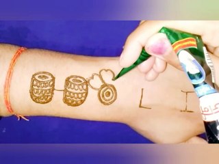 holi word se very beautiful mehndi design/back hand mehndi design