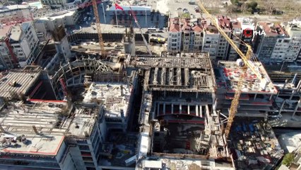 Taksim AKM'de son durum havadan görüntülendi