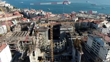 Taksim AKM'de son durum havadan görüntülendi