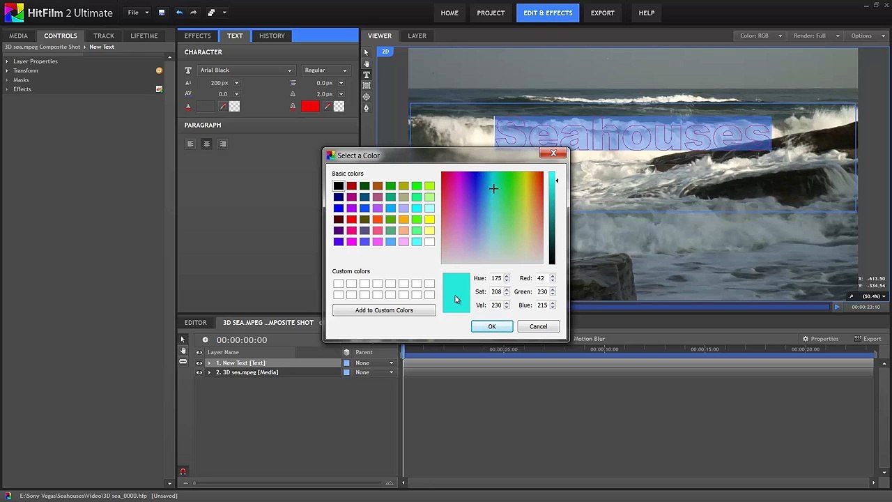 Vegas Pro 52 Extruding Text in HitFilm