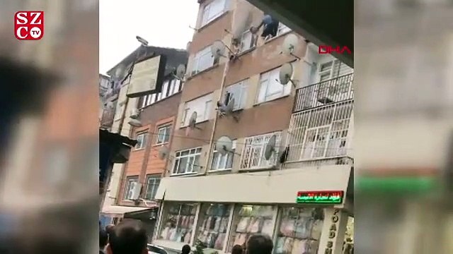 Fatih'te yangında mahsur kalanlar böyle kurtarıldı