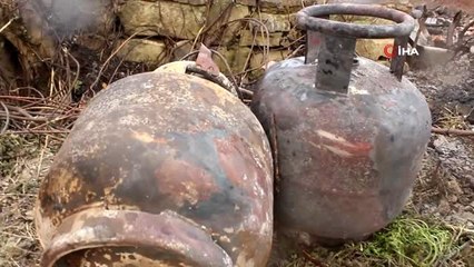 Evinin önünde yaktığı anız, canına mal oldu