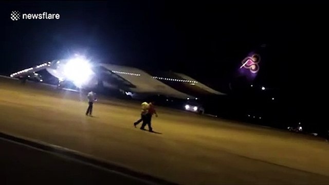 Passenger plane crashes into $40m Gulfstream private jet at airport in Laos