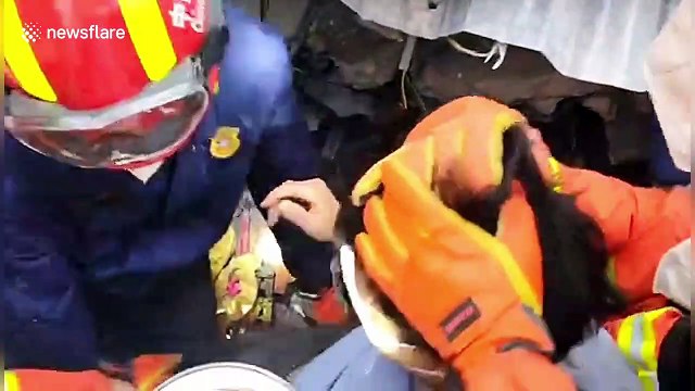 Chinese man rescued after being trapped in collapsed coronavirus hotel for almost three days