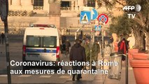 A Rome, des habitants réagissent aux mesures de quarantaine