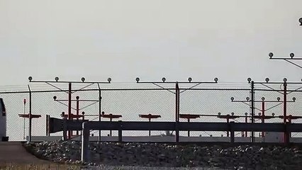 F-18 Super hornet  doing touch and goes at St  Louis Lambert International Airport