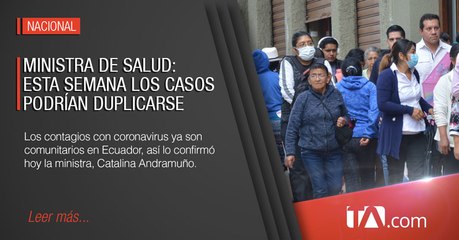 Ministerio de Salud afirma que los contagios ya son “comunitarios”
