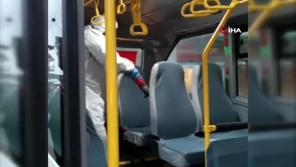 Gemlik otobüslerinde korona virüse karşı ilaçlama