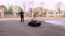 5G-controlled robot tank used to spray disinfectant during COVID-19 outbreak in China