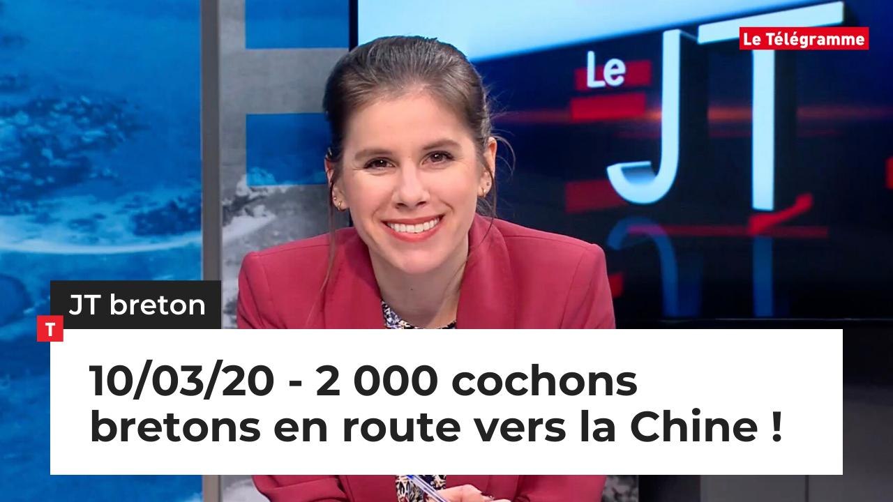 JT Breton du mardi 10 mars 2020 : 2 000 cochons bretons en route vers la Chine !