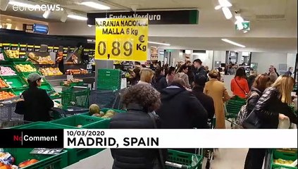 Coronavirus panic leaves Madrid supermarket looking like 'end of the world'