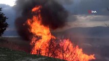 Burdur Gölü kenarındaki sazlık yangını korkuttu