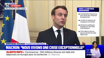 Emmanuel Macron: "Nous vivons aujourd'hui une crise exceptionnelle"