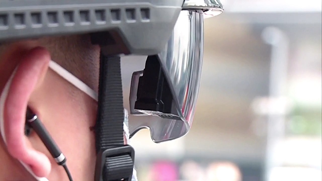 Coronavirus: Chinese police wear smart helmets to check body temperature in crowds